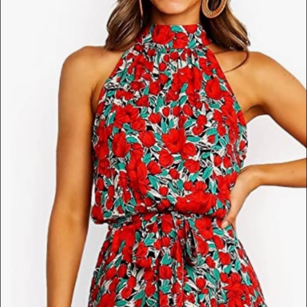 NWT, Bright, Summery halter dress